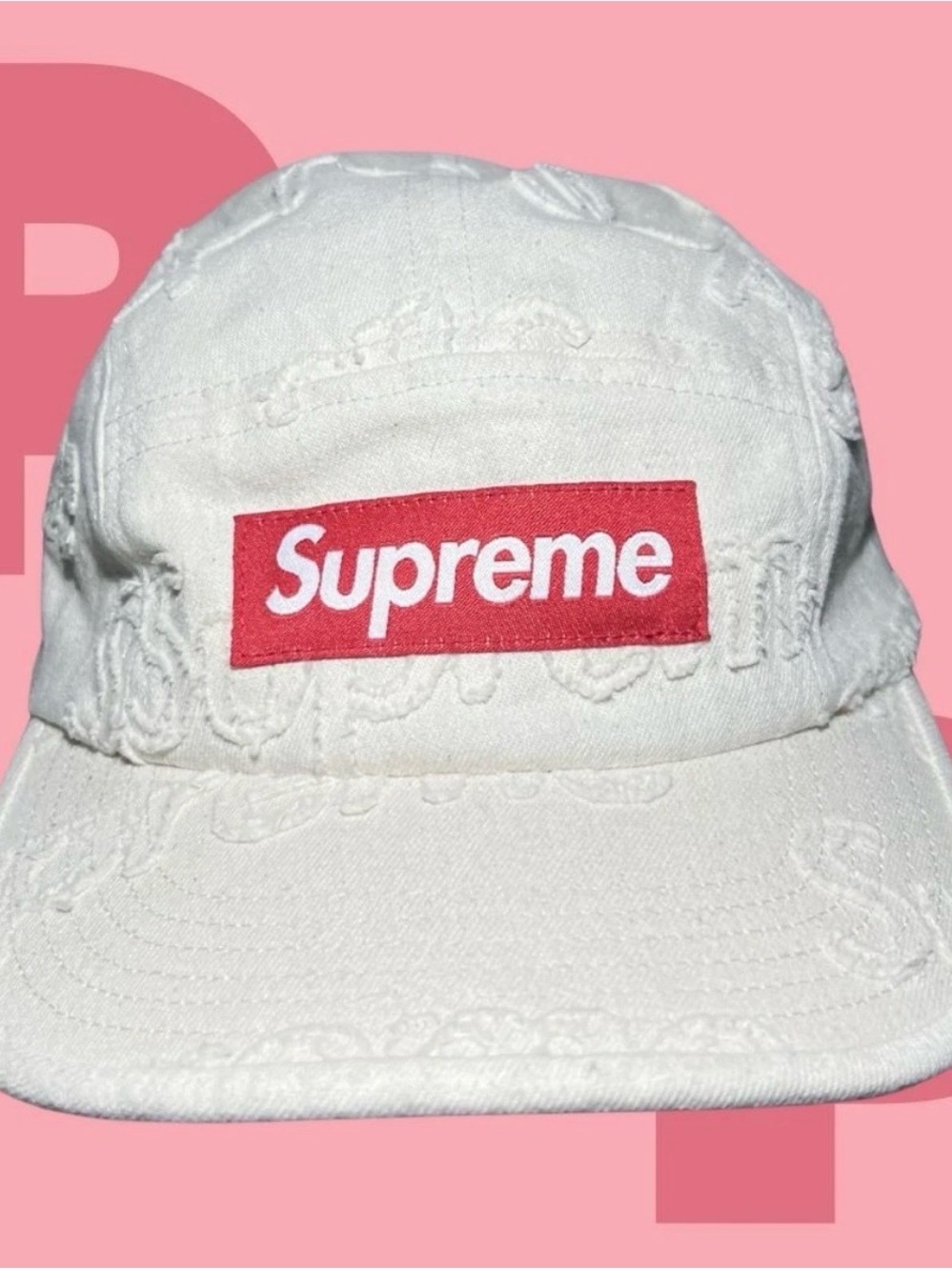 Supreme Lasered Denim Camp Cap
